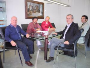 Instante de la reuni&oacute;n entre el alcalde Tur, el conseller Boned y el gerente de la APB