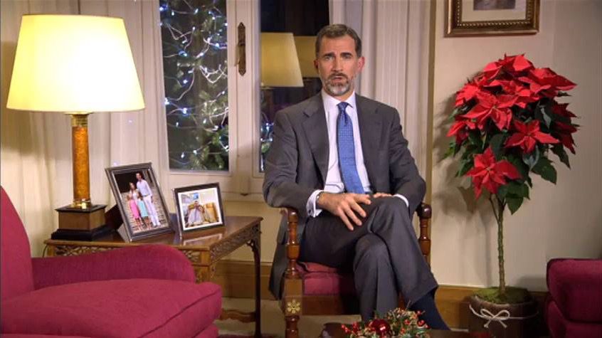 El rey Felipe VI durante el discurso de Navidad