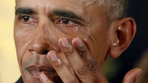 Obama llorando