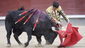 En plena faena de Morante de la Puebla