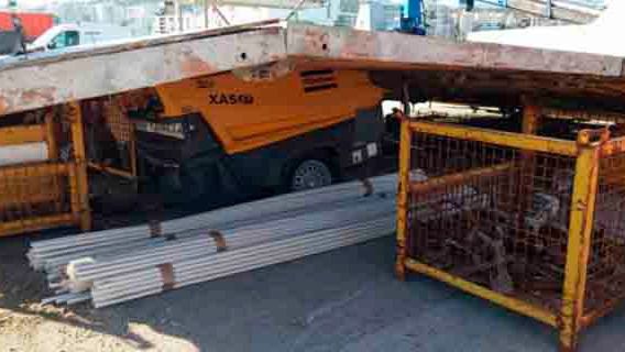 Así ha quedado la máquina con la que trabajaba