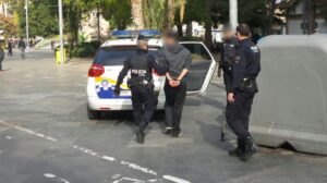 Accidente furgoneta robada en Plaza España