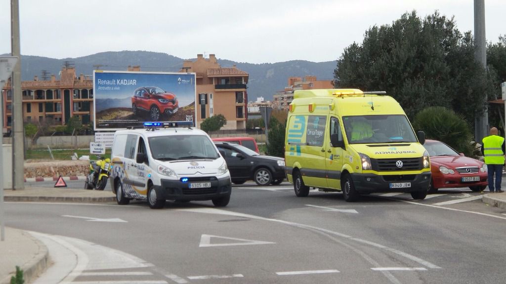 Lugar del accidente, entre el cam&iacute; Salat y la carretera vieja de Sineu