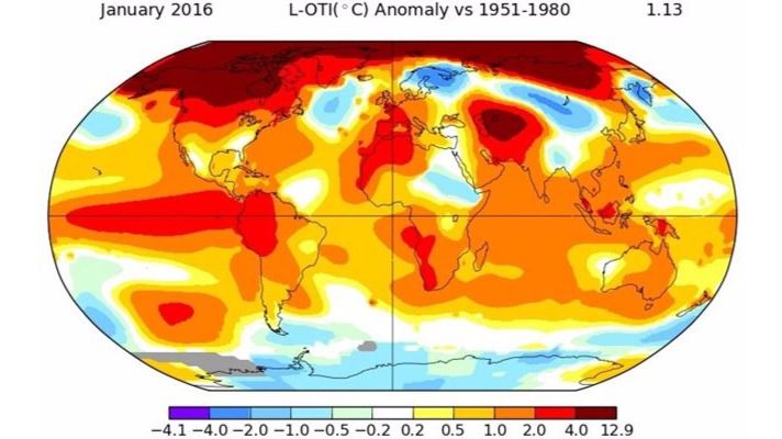 Mapa del mundo temperaturas
