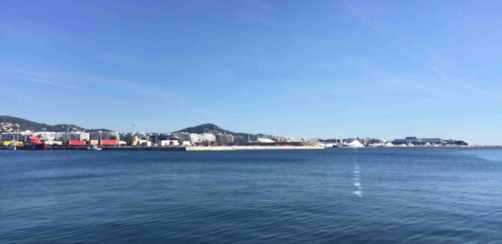 Obras de ampliación del puerto de Eivissa.