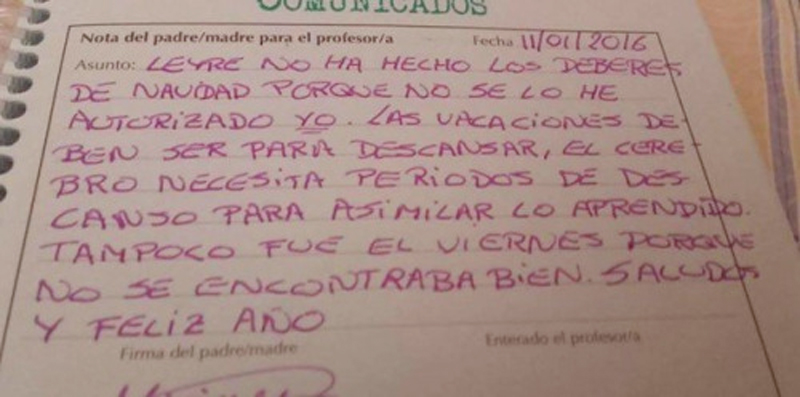 Carta vacaciones