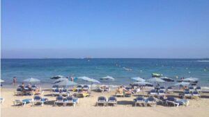 Playa d'en Bossa en el municipio de Sant Josep