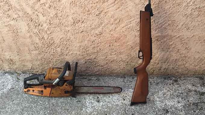 Escopeta y motosierra