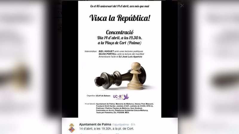 Cartel con el apoyo explícito de Cort