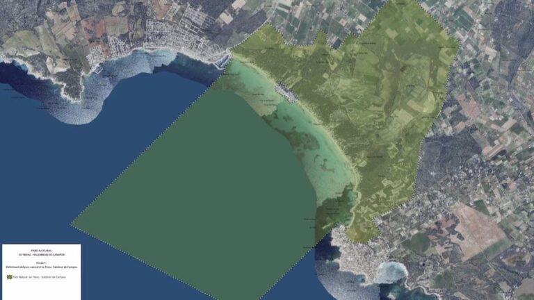 Plano de la zona de protección de Es Trenc