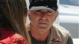 El presidente de la asociaci&oacute;n vecinal, durante la entrevista