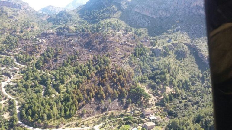 Imagen de los efectos del fuego de Cala Tuent, el primer gran incendio de la temporada