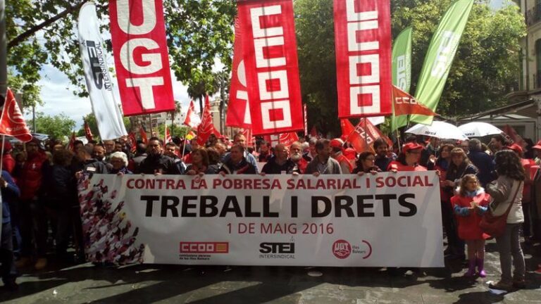 Cabecera de la manifestación del 1 de mayo