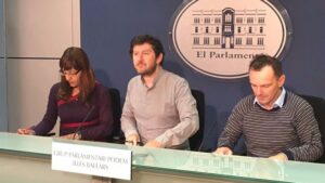 Imagen de la rueda de prensa de Alberto Jarabo