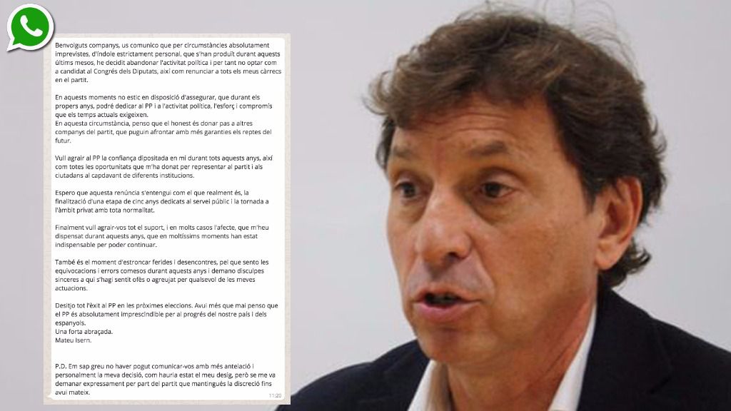 Mateu Isern Whatsapp despedida