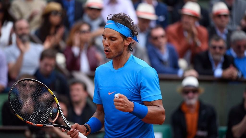 El tenista manacorí celebrando la victoria de un tanto