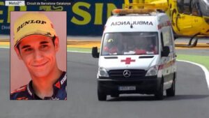 El piloto mallorqu&iacute;n en una foto de archivo y una de las ambulancias que han actuado