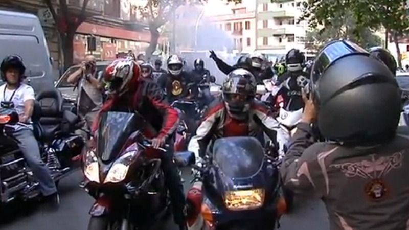 Imagen de la concentración de moteros