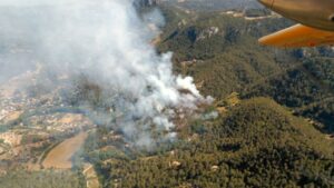 Las columnas de humo se ve&iacute;an desde Palma