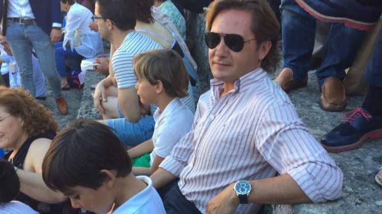 El presidente de la Fundación Nacional Círculo Balear con sus hijos