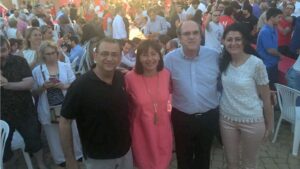 &Aacute;ngel Gabilondo con Francina Armengol, Natalia Troya y el alcalde de Calvi&aacute;