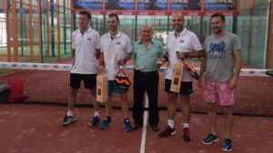 Santi Martorell, director gerente de Padel Go In; Paco Galán de Inseob; Francisco Martorell, presidente de ASIMA; Santi Pedrera de Inseob y Antoni Martorell, editor de mallorcadiario.com