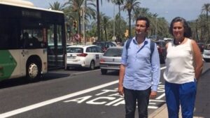 El concejal de Mobilitat Joan Ferrer en la zona restringida al tr&aacute;fico