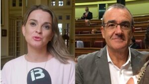 La portavoz popular y el diputado podemita