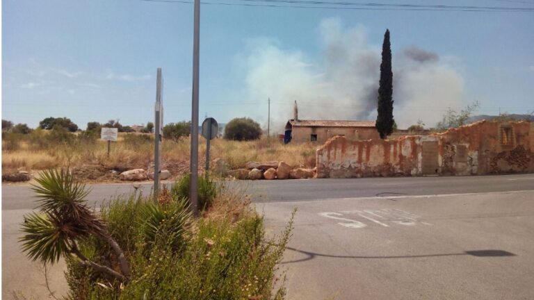 Imagen del incendio en Son Moix el viernes