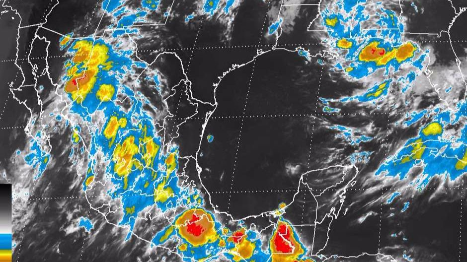 Mapa de previsión en la zona con numerosos hoteles mallorquines