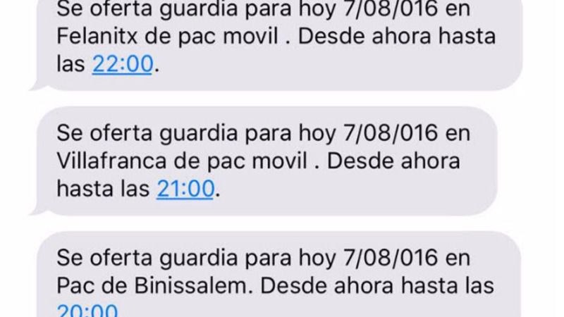 Estos mensajes demuestran la "improvisación" del servicio según el Sindicato Médico