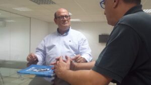 Joan Huguet durante la entrevista