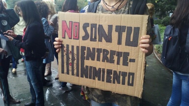 Manifestación en Plaça d'Espanya