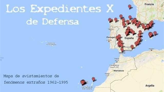 Los 'expediente X' del Ministerio de Defensa: mapa de avistamientos OVNIs en España