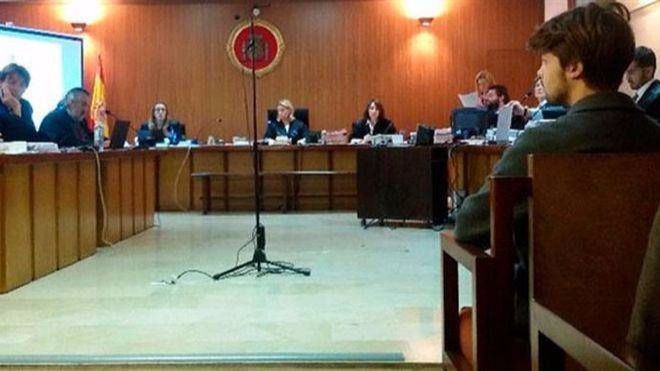 El joven, durante el juicio en la Audiencia de Palma
