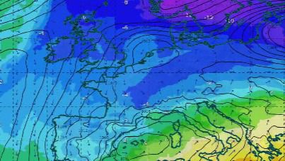 Mapa de previsión de AEMET para el lunes