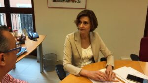 Bel Oliver, en la sede central del PSIB-PSOE