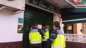 Momento del precinto en Son Cladera