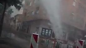 La fuga ha provocado un gran 'géiser'