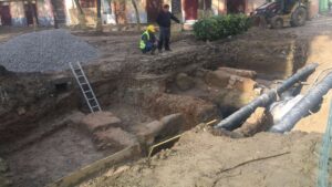 restos arqueologicos calle avicena plaza parque