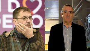 Juan Carlos Monedero y el diputado balear Juan Pedro Yllanes