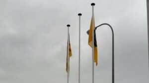bandera Espa&ntilde;a parque bomberos