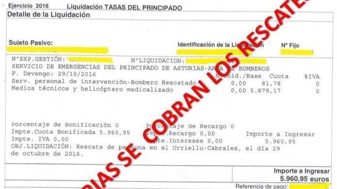 factura rescate escalador