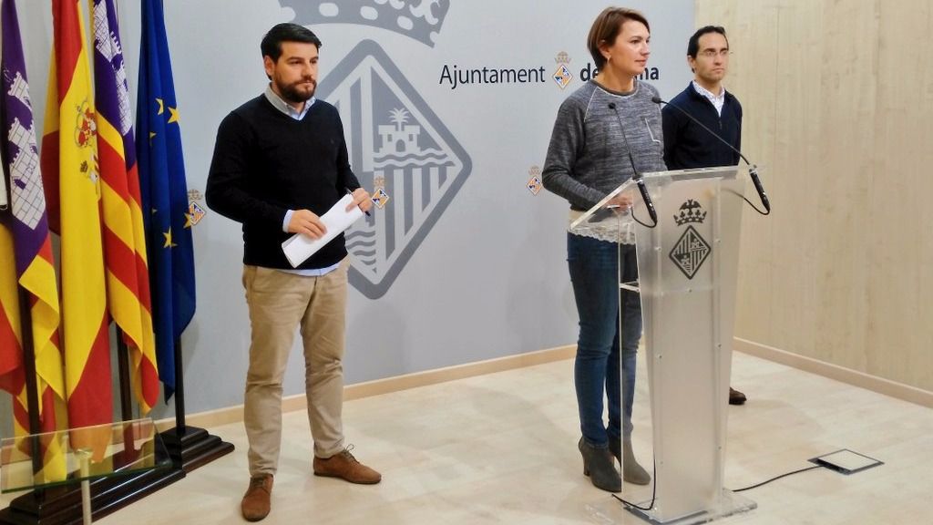 Javi Bonet, Marga Durán y Guillermo Sánchez, regidores del PP de Palma