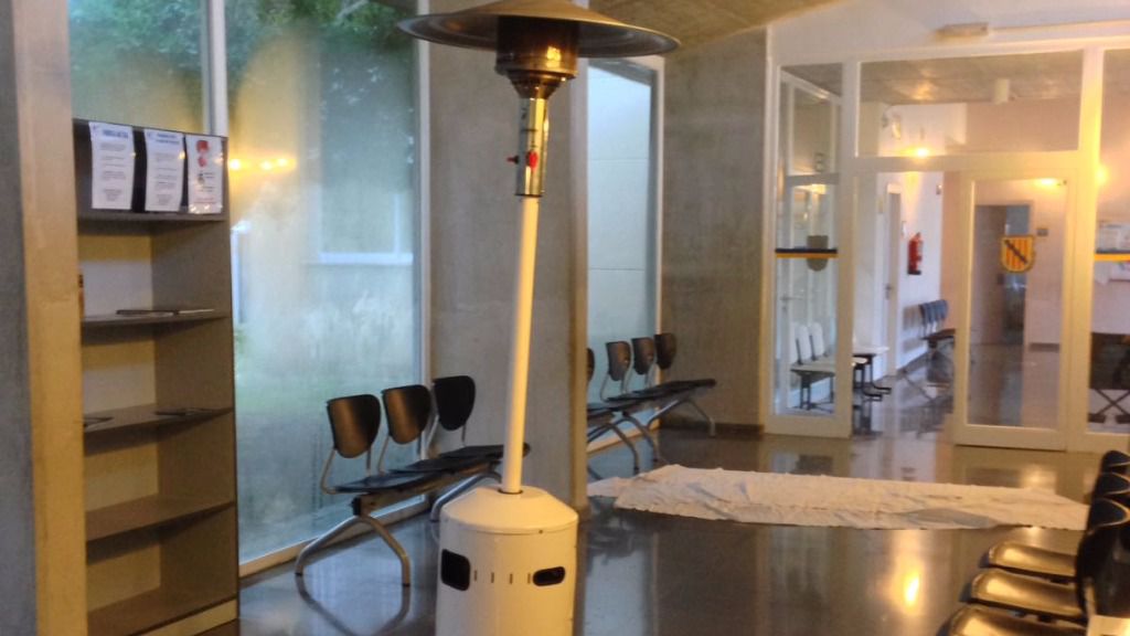 Un 'champiñón' caldea la sala de espera