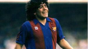 Imagen de Maradona en su etapa como jugador del Bar&ccedil;a