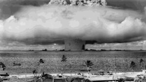 Prueba nuclear realizada por Estados Unidos en el Atol&oacute;n Bikini en 1946