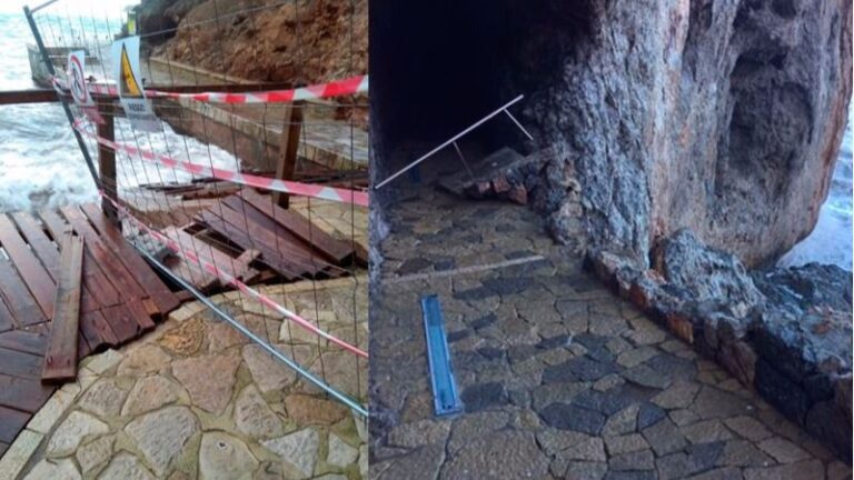 Imagen de los efectos del viento y temporal marítimo