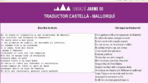 traductor castellano mallorqu&iacute;n fundaci&oacute; jaume iii