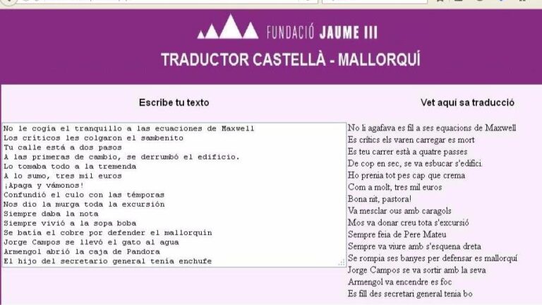 traductor castellano mallorquín fundació jaume iii